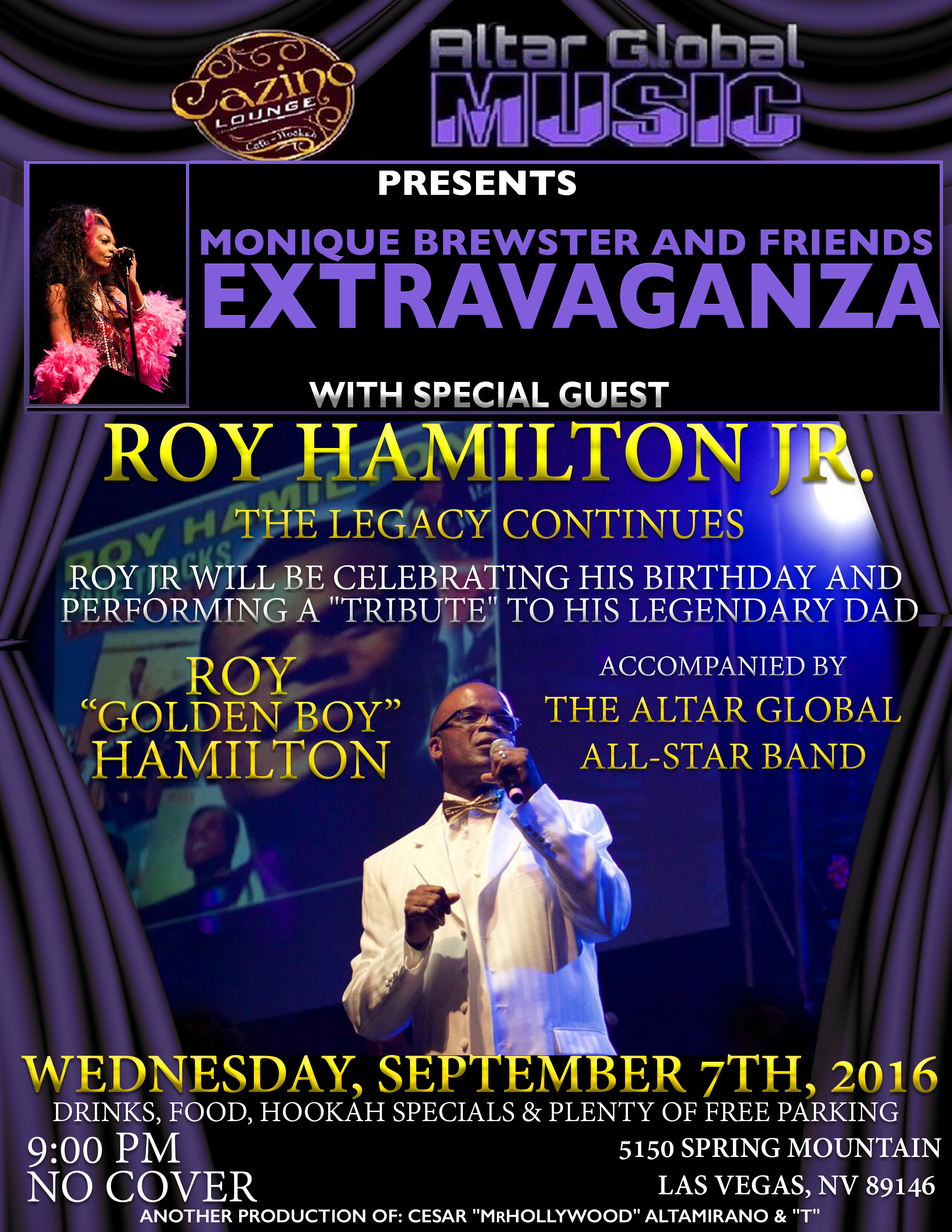 “The Legacy Continues” @ Monique Brewster & Friends Extravaganza, Wednesday, September 7, 2016